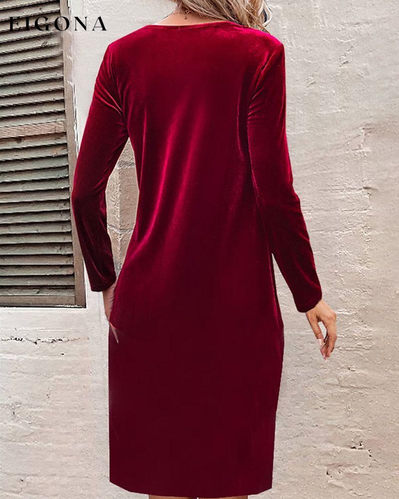 Velvet paneled sequin dress 2023 f/w 23BF casual dresses Clothes Dresses Evening Dresses party dresses