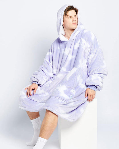 Purple tie-dye pocket loose blanket hoodie 2024 F/W Blanket Hoodies