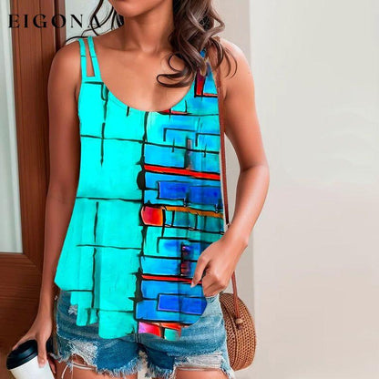 Abstract Print Casual Tank Top best Best Sellings clothes Plus Size Sale tops Topseller