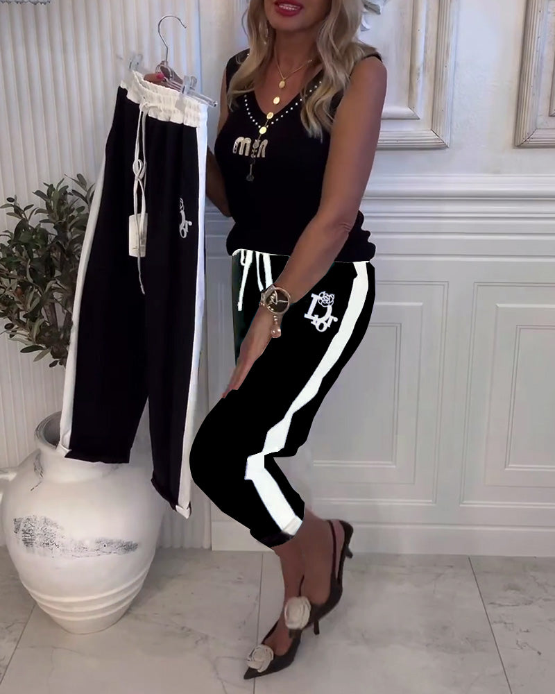 Lässige Slim Fit Hose mit elastischem Kordelzug