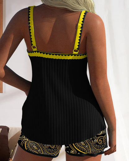 Costume da bagno due pezzi a contrasto