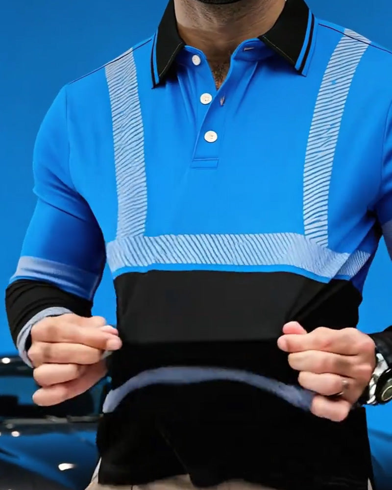 Color Block Striped Long Sleeve Shirt