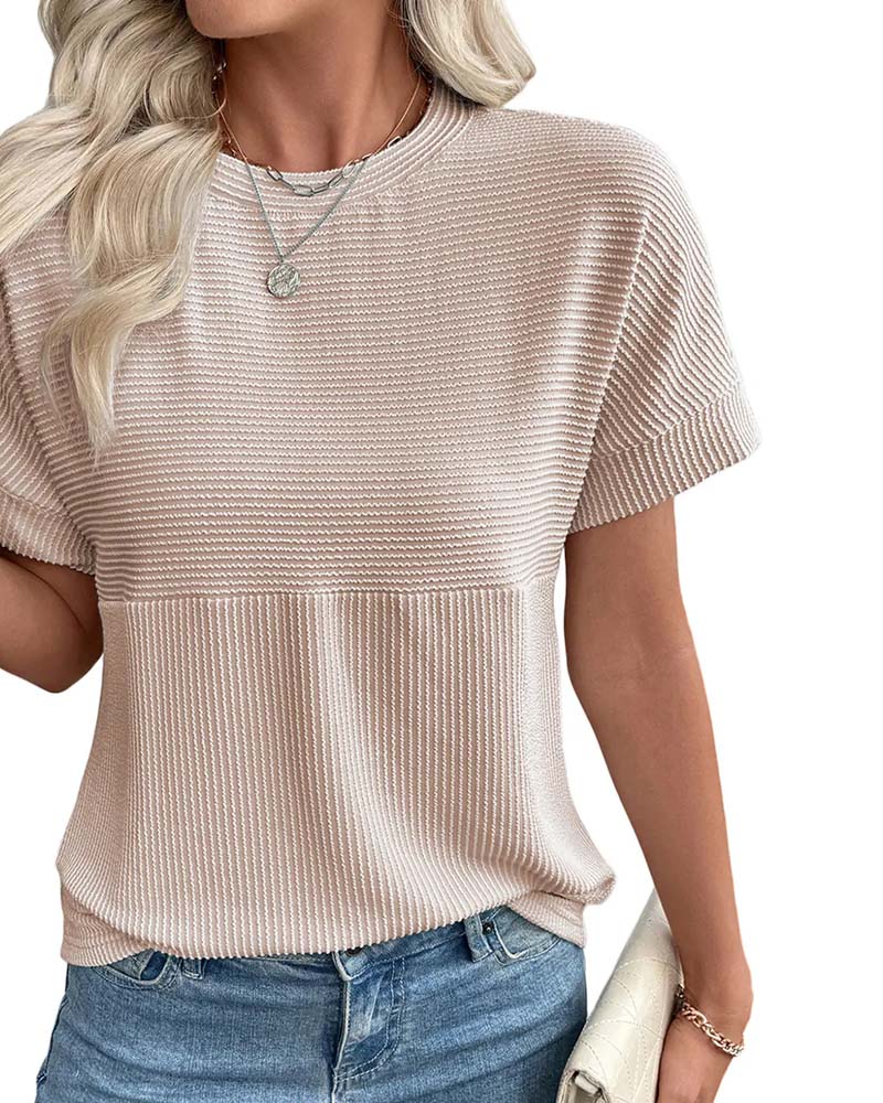 Striped Short Sleeve Crew Neck T-Shirt