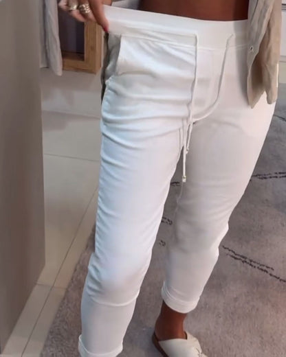 Pantaloni casual a matita con coulisse