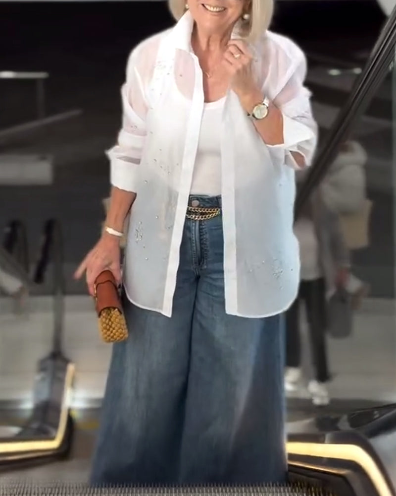 Einfarbiges, modisches Revershemd