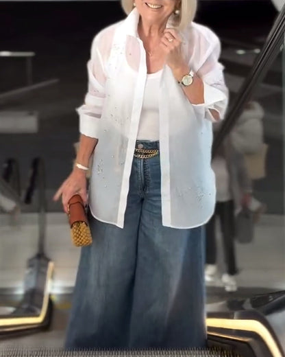 Einfarbiges, modisches Revershemd