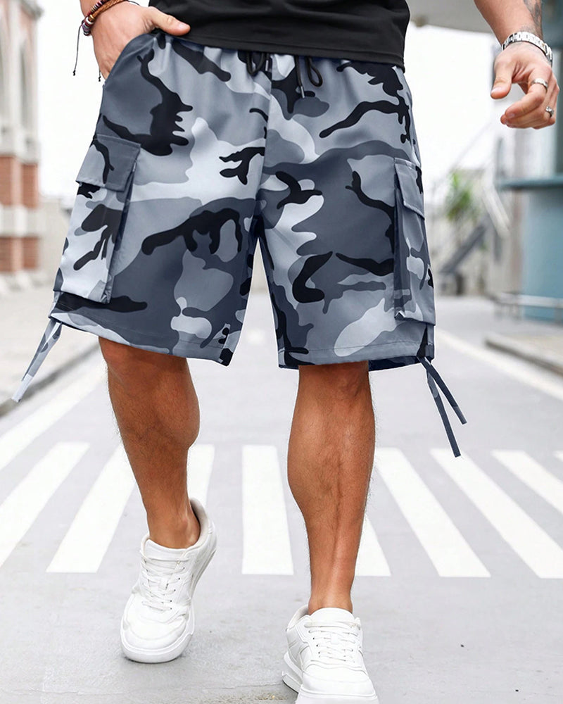 Pocketed Camouflage Cargo Pants