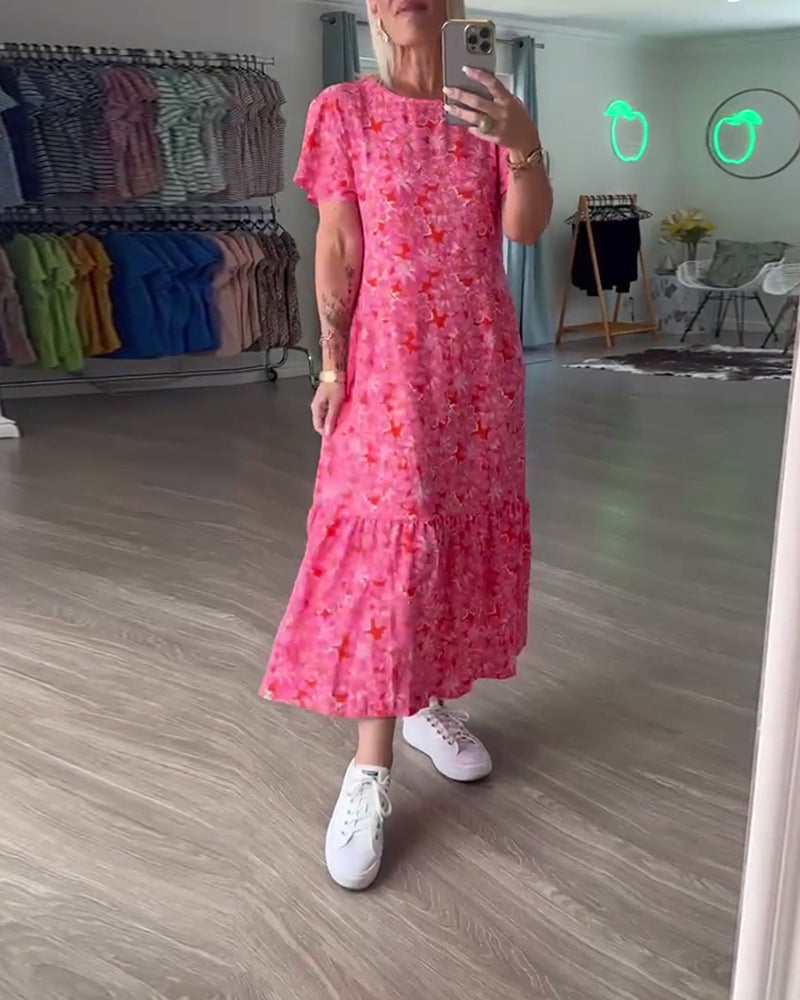 Puffärmeliges Kleid mit Blumenmuster