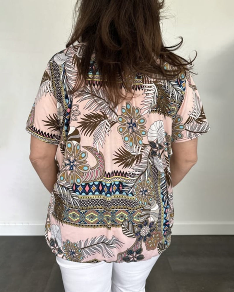 Lockeres T-Shirt mit Rundhalsausschnitt und Print