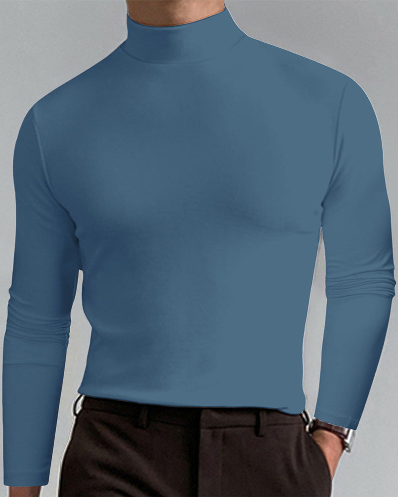 Men's Long-Sleeved Top With Slim Neckline