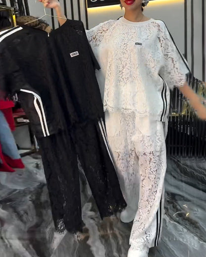Modischer Spitzen-Spliced-Anzug