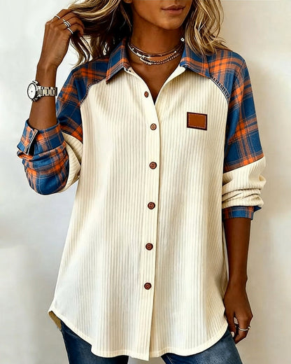 Plaid Corduroy Contrast Shirt