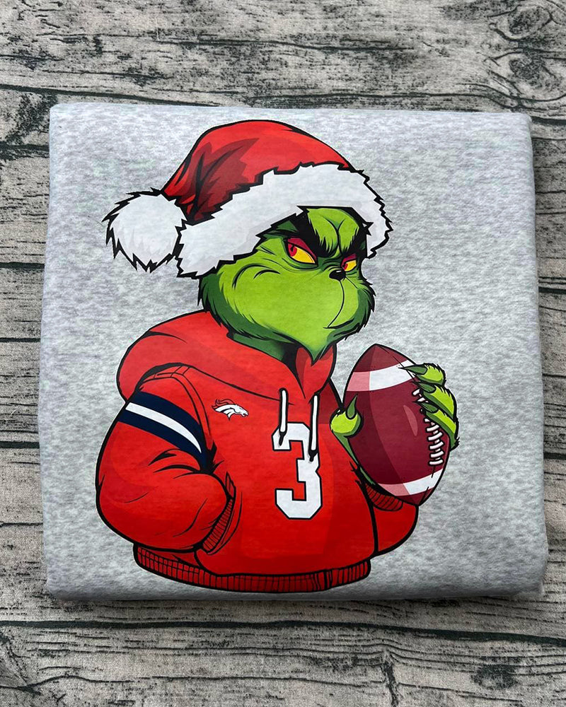 Grinch Cartoon Print Casual Sweatshirt 2024 f/w christmas grinch Sports sweatshirts