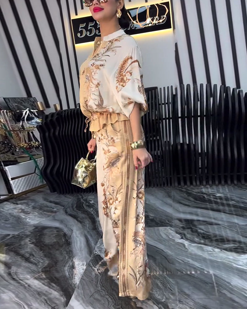 Abito a gamba larga con cerniera e colletto rialzato