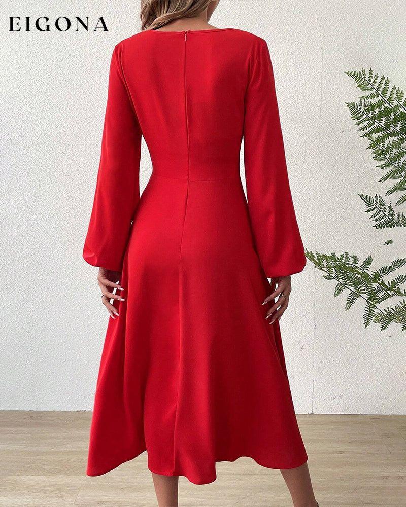 Solid color slim fit dress 2023 f/w 23BF christmas Clothes elegant dress