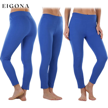 4-Pack: Women's Full Length High Waisted Stretchy Microfiber Leggings __stock:100 bottoms refund_fee:1800