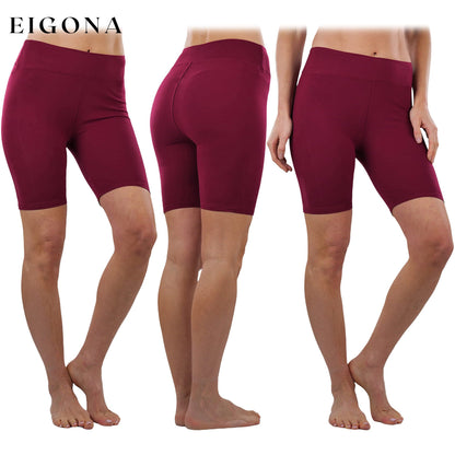 4-Pack: Women's Mid Thigh Length High Waisted Stretchy Microfiber Leggings __stock:100 bottoms refund_fee:1200