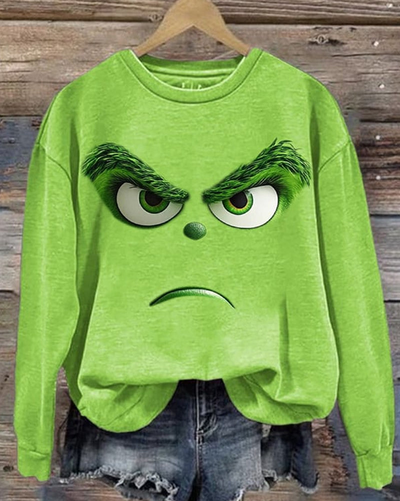 Women's 3D Christmas Long Sleeve Sweatshirt 2024 f/w Green Grinch grinch sweatshirts