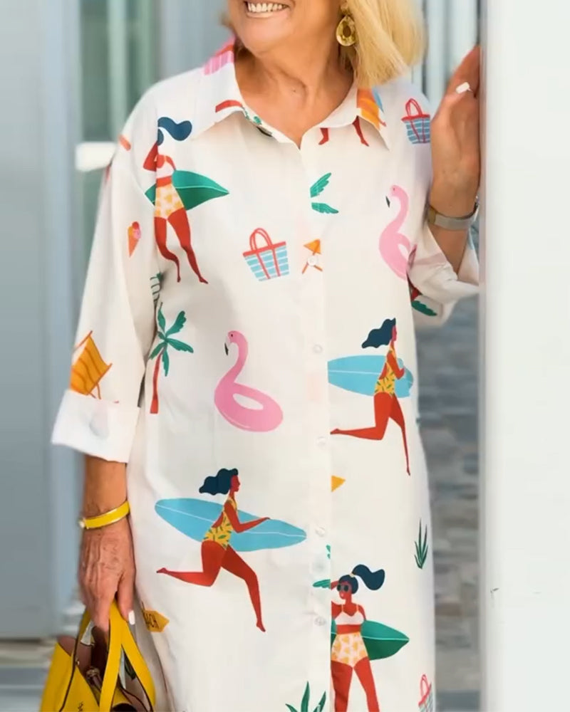 Kleid mit grafischem Reversdruck