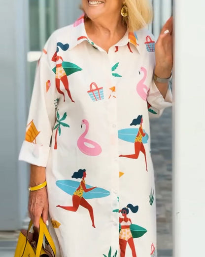 Kleid mit grafischem Reversdruck