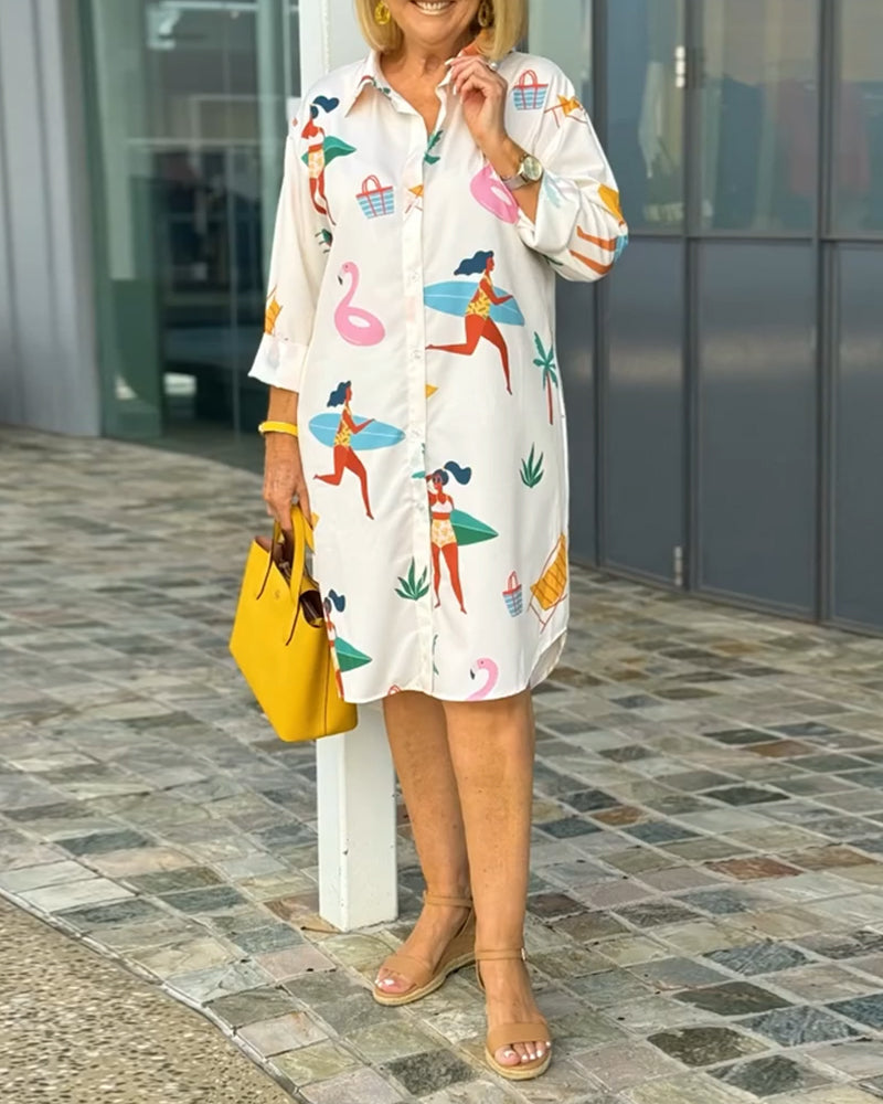 Kleid mit grafischem Reversdruck