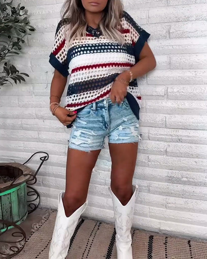 Bequemer Freizeitpullover mit V-Ausschnitt