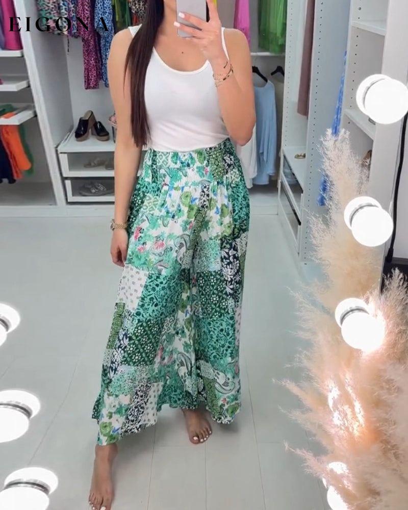 Elegant printed wide-leg pants pants spring summer