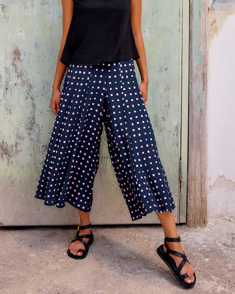 Casual Houndstooth Wide-Leg Pants pants spring summer