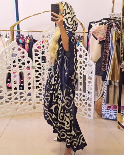 Langer Mantel mit unregelmäßigem Druck