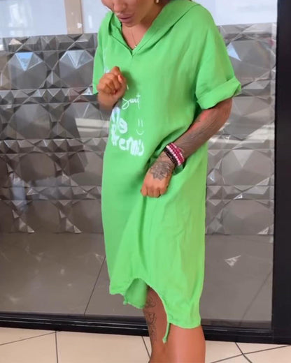 Abito casual stampato con cappuccio