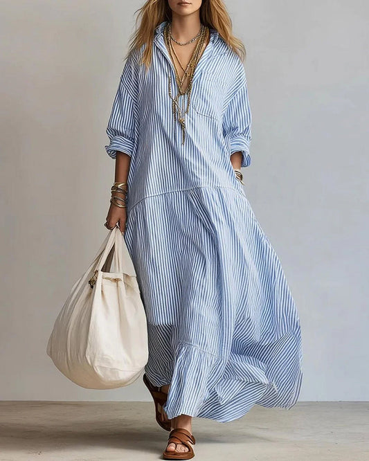 Fashion Striped Long Dress