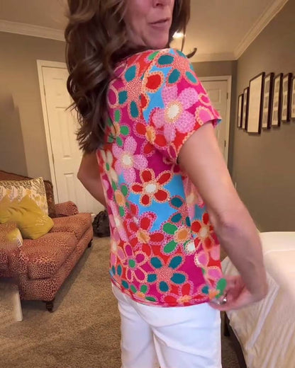 Slim Fit T-Shirt mit kurzen Ärmeln und Print