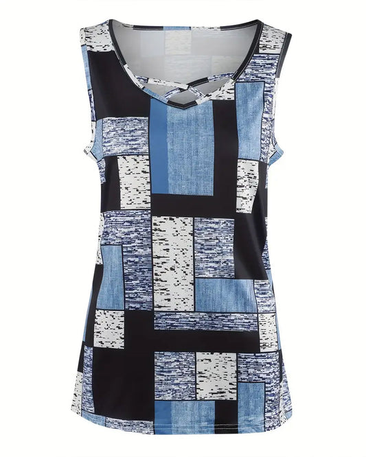 Canotta elegante con stampa a contrasto