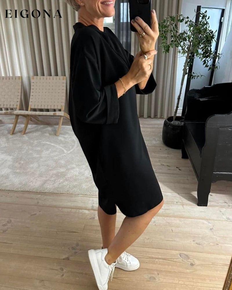 V-neck pocket Shift Solid Color dress 2023 f/w 23BF casual dresses Clothes Dresses spring