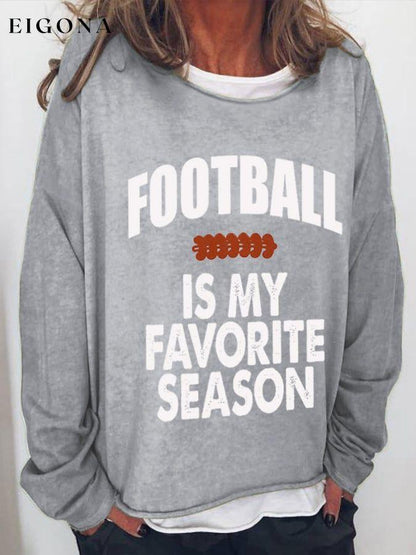 Women's Football Is My Favorite Season Print Sweatshirt ball print