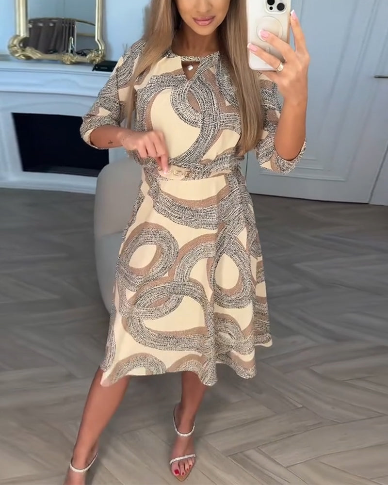 Bedrucktes Pendler-Straßenkleid