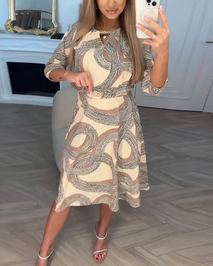 Bedrucktes Pendler-Straßenkleid