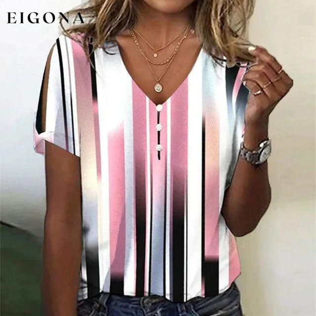 Gradient Striped Casual Blouse best Best Sellings clothes Plus Size Sale tops Topseller