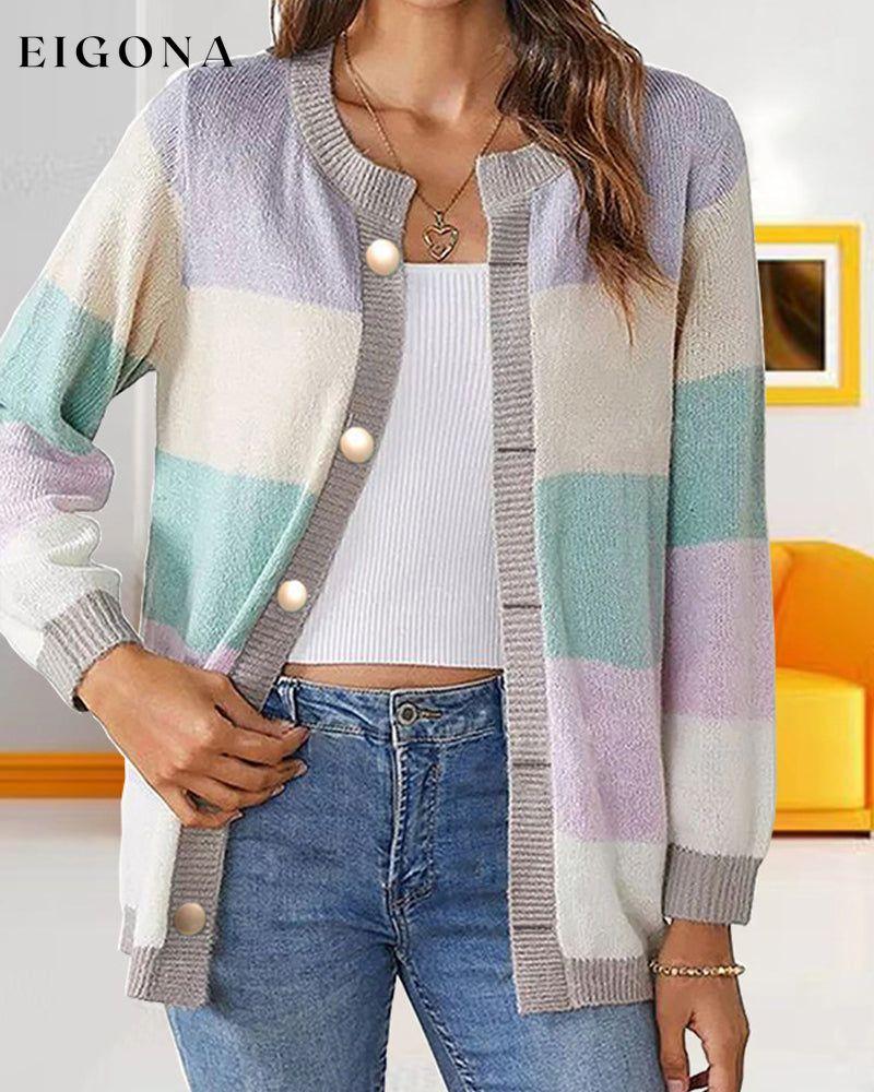 Women's Colorblock cardigan 2023 F/W 23BF clothes Sweaters Sweaters & Cardigans Tops/Blouses