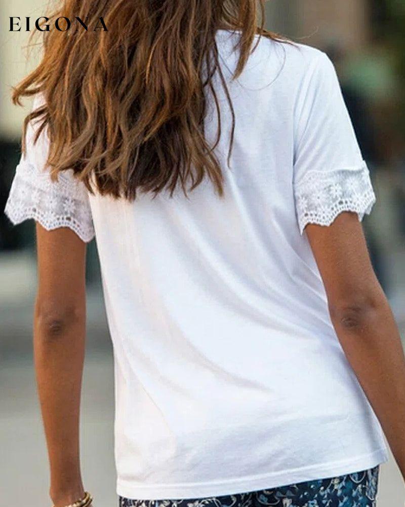 Lace T-Shirt with short sleeves 23BF clothes Short Sleeve Tops Summer T-SHIRTS Tops/Blouses