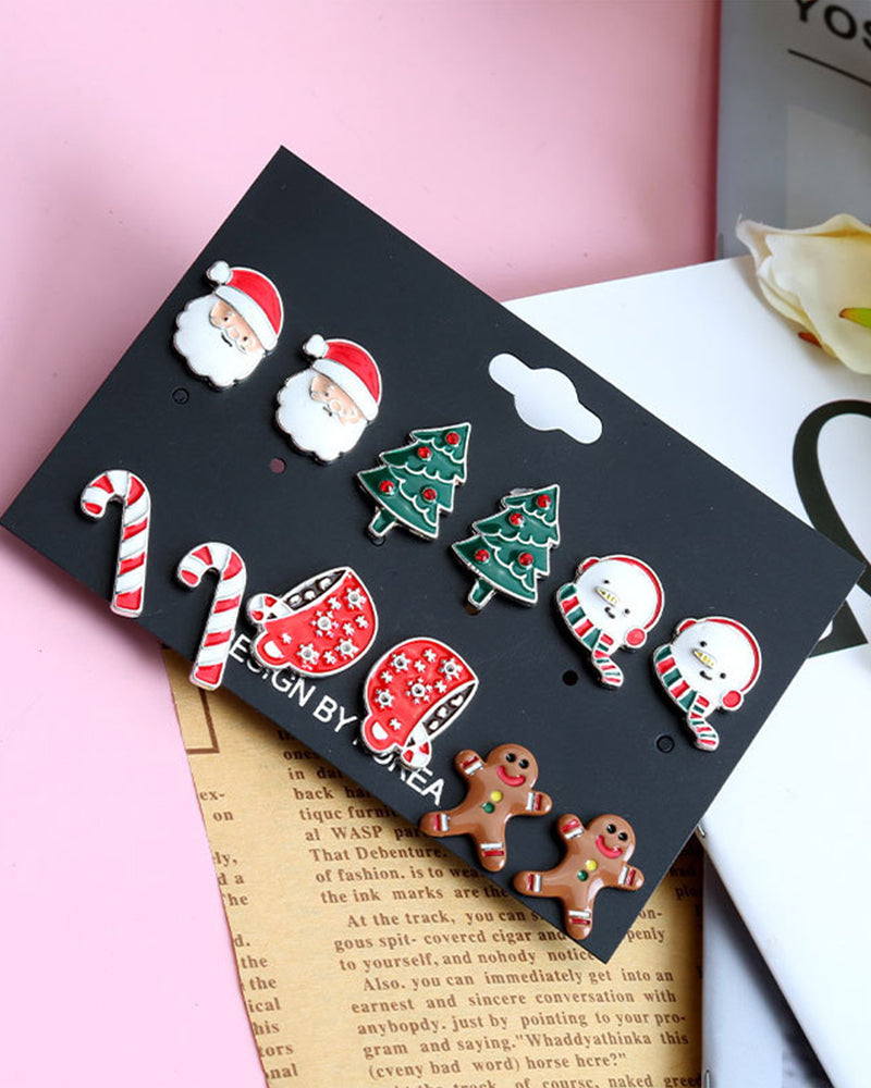 Christmas ear stud set Jewelry