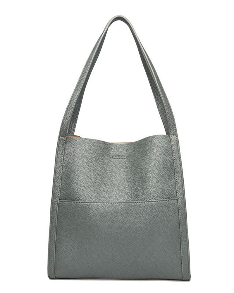 Solid color simple shoulder bag
