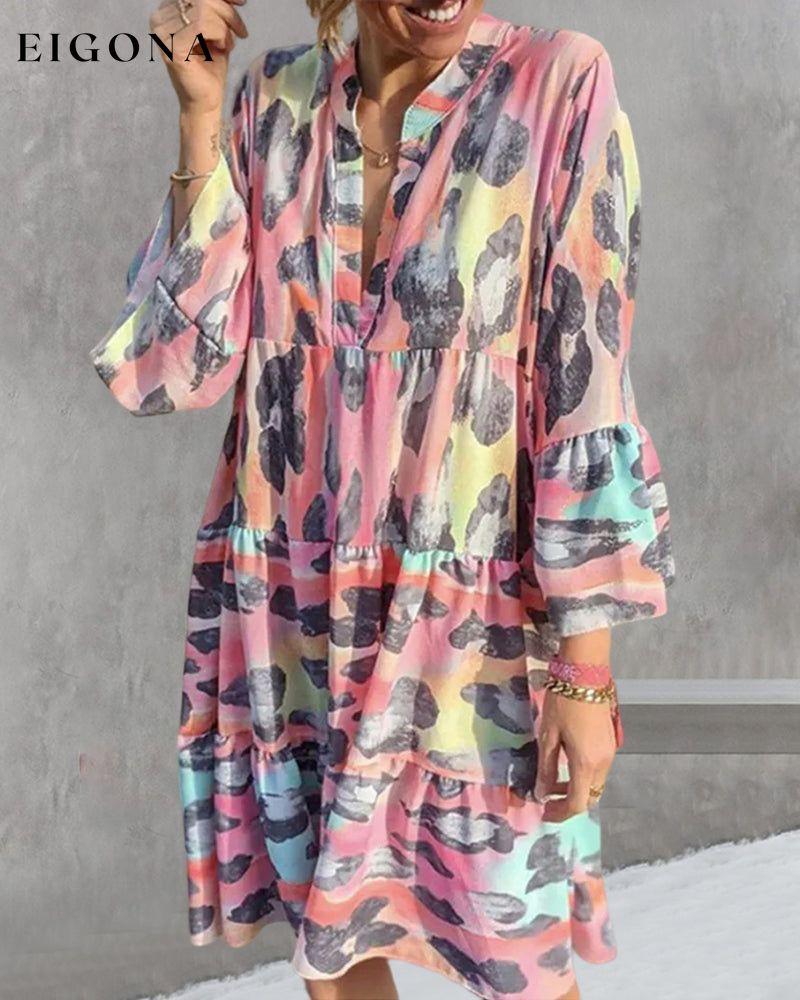 V-neck Print Vacation Dresses 23BF Casual Dresses Clothes Dresses Spring Summer