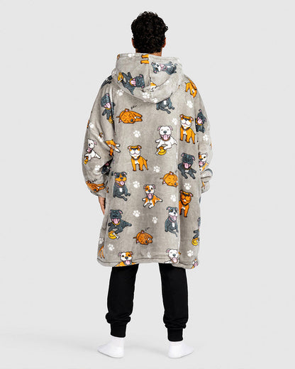 Staffy Printed Loose Blanket Hoodie 2024 f/w Blanket Hoodies