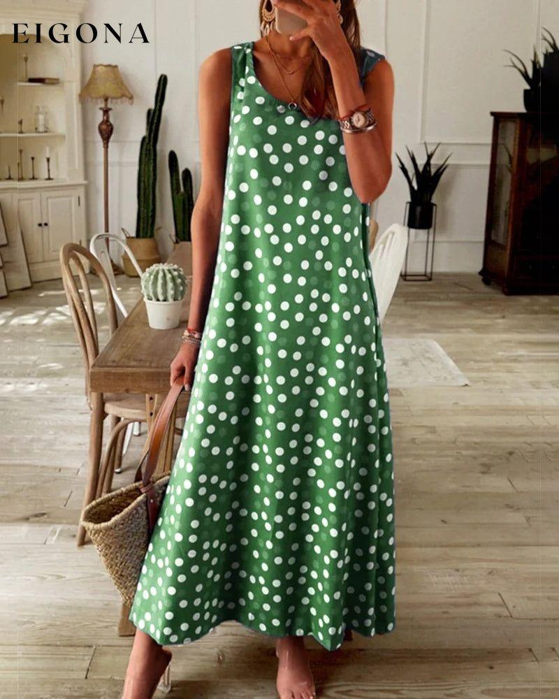 Polka-dot print slip dress Green 23BF Casual Dresses Clothes Dresses Summer