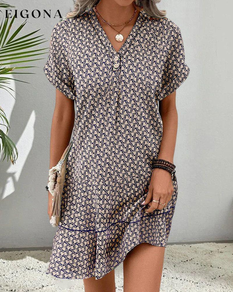 V Neck Short Sleeve Casual Dress 23BF Casual Dresses Clothes Dresses Spring Summer