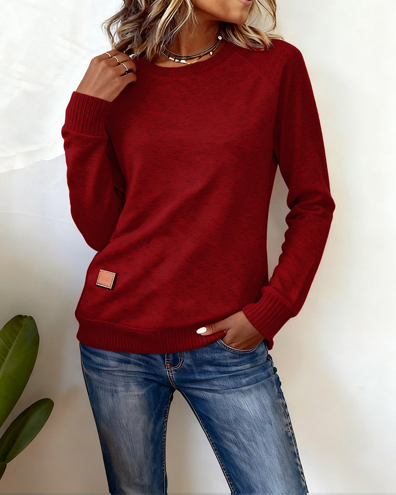 Round Neck Fashionable Casual Sweatshirt