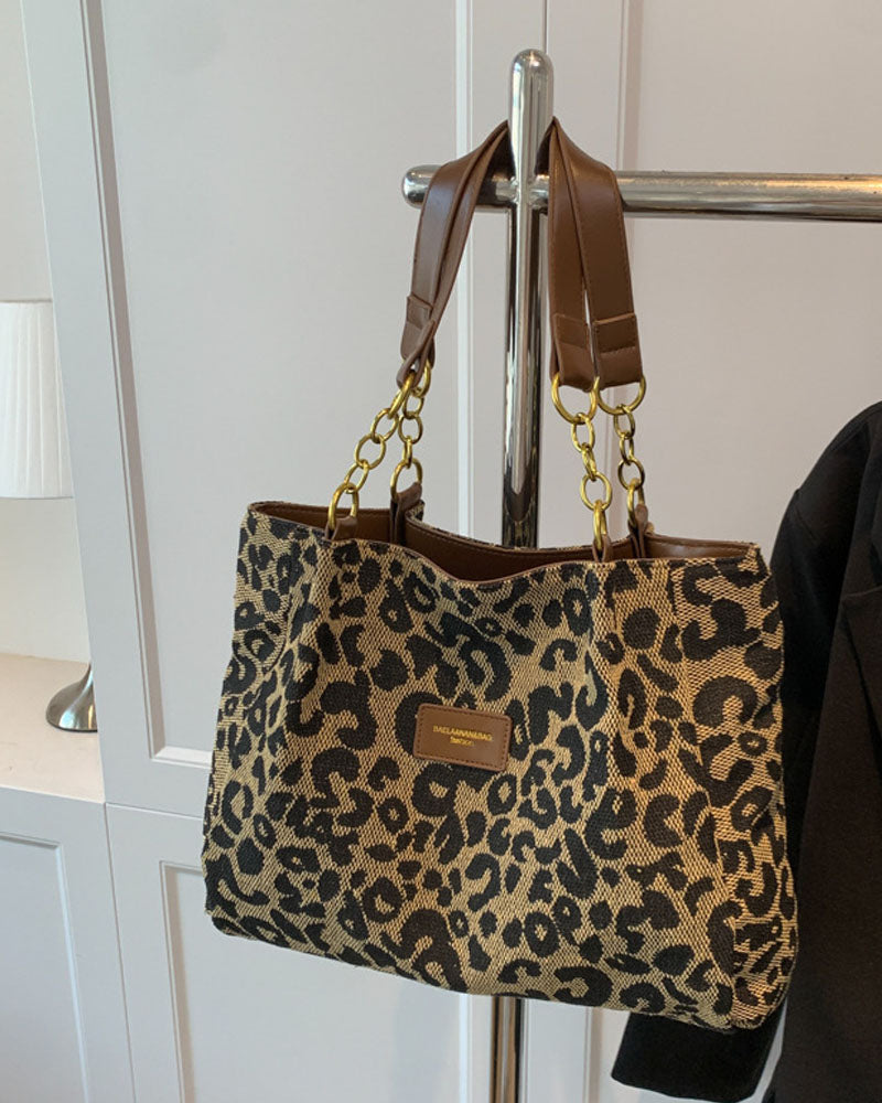 Leopard print shoulder underarm bag bags