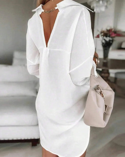Back-Hollow Design Fashionable Shirt Dress