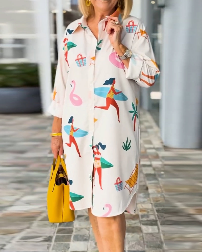 Kleid mit grafischem Reversdruck